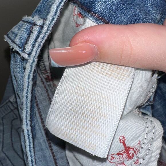 True Religion World Tour Indigo Dreaming Flower Skinny Jeans Low Rise Size 28 - Picture 6 of 7